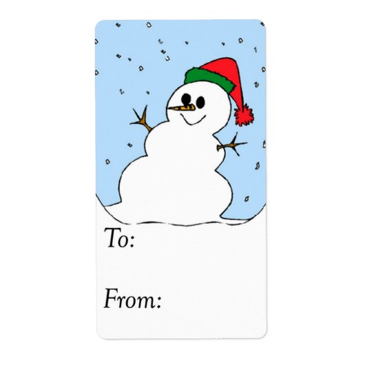 Happy Snowman Gift Tag (Vorne)
