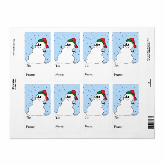 Happy Snowman Gift Tag (Vorne)