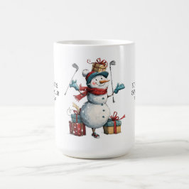 Happy Snowman Golfer Weihnachts-Tasse Kaffeetasse