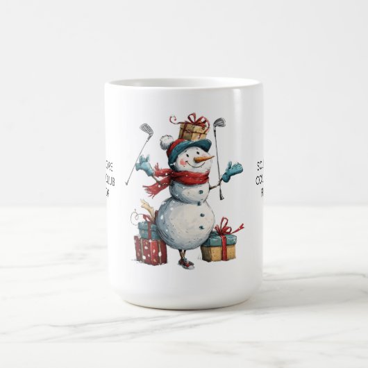 Happy Snowman Golfer Weihnachts-Tasse Kaffeetasse (Mittel)