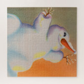 Happy Snowman grüßt den Morgen Puzzle (Horizontal)