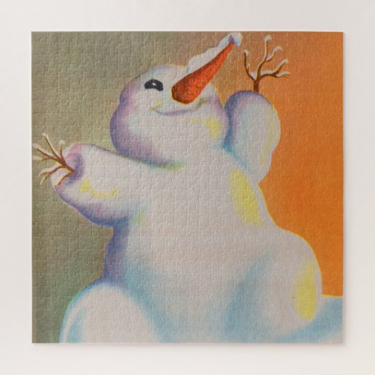 Happy Snowman grüßt den Morgen Puzzle (Vertikal)