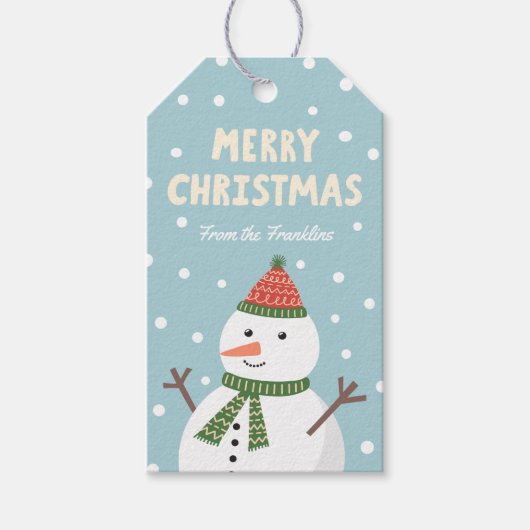 Happy Snowman Holiday Gift Tags Geschenkanhänger (Vorderseite)