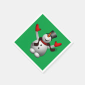 Happy Snowman Holiday Party Serviette (Ecke)