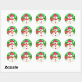Happy Snowman Holiday Round Sticker (Blatt)