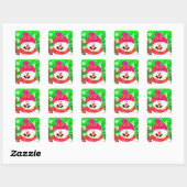 Happy Snowman Holiday Square Sticker (Blatt)