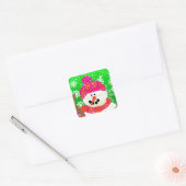 Happy Snowman Holiday Square Sticker (Umschlag)