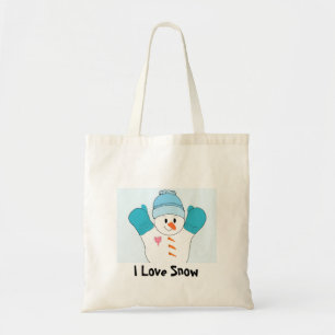 Happy Snowman - I Liebe Snow Tragetasche