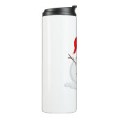 Happy Snowman in a Santa Hat Thermosbecher (Nach links gedreht)