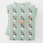 Happy Snowman in Mint Wrapping Paper Set 3 Geschenkpapier Set (Beispiel)