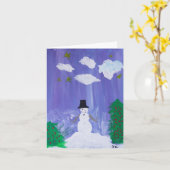 Happy Snowman Karte (Gelbe Blume)