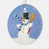 Happy Snowman Keramik Ornament (Links)