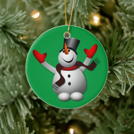 Happy Snowman Keramikornament (Baum)