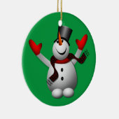 Happy Snowman Keramikornament (Rechts)