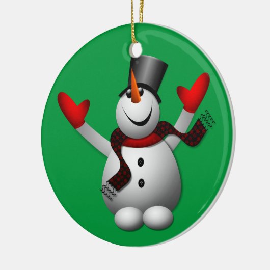 Happy Snowman Keramikornament (Links)
