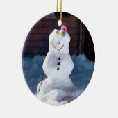 Happy Snowman Keramikornament (Rechts)