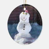 Happy Snowman Keramikornament (Links)