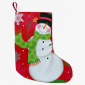 Happy Snowman Kleiner Weihnachtsstrumpf (Vorderseite)