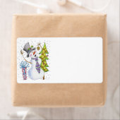 Happy Snowman Label (Insitu)