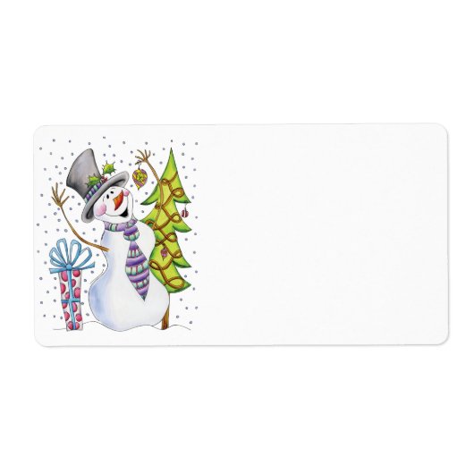 Happy Snowman Label (Vorne)