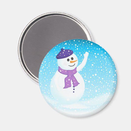 Happy Snowman Magnet (Vorderseite/Rückseite)