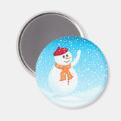 Happy Snowman Magnet (Vorderseite/Rückseite)