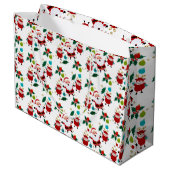 Happy Snowman mit Geschenken Weihnachten Große Geschenktüte (Rückseite Schrägansicht)