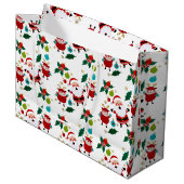 Happy Snowman mit Geschenken Weihnachten Große Geschenktüte (Vorderseite Schrägansicht)