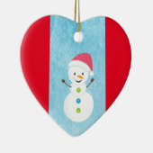 Happy Snowman mit I Liebe Sie bearbeitbaren Text Keramik Ornament (Rechts)