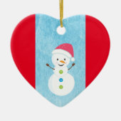 Happy Snowman mit I Liebe Sie bearbeitbaren Text Keramik Ornament (Vorne)