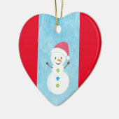 Happy Snowman mit I Liebe Sie bearbeitbaren Text Keramik Ornament (Links)