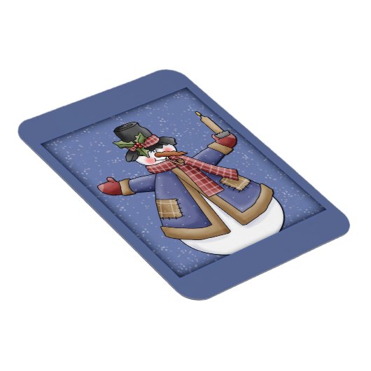 Happy Snowman mit Kerze Magnet (Rechte Seite)