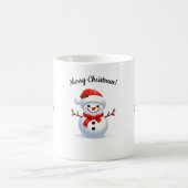 Happy Snowman mit rotem Weihnachtshut Kaffeetasse (Mittel)