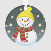 Happy Snowman mit Sparklern und Weihnachtsmannmütz Ornament (Rückseite)