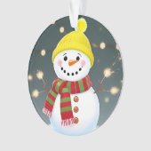 Happy Snowman mit Sparklern und Weihnachtsmannmütz Ornament (Vorderseite)