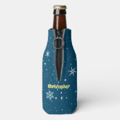 Happy Snowman mit Top Felt Hat Flaschenkühler (Flasche Rückseite)