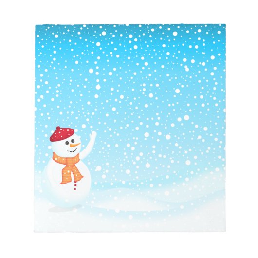 Happy Snowman Notepad Notizblock (Vorderseite)