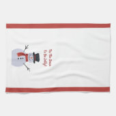 Happy Snowman on Kitchen Handtücher (Horizontal)