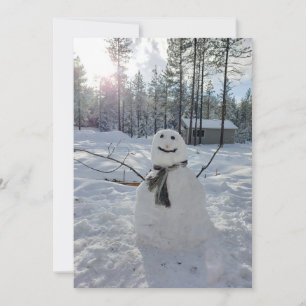 Happy Snowman Original Winterfotografie Feiertagskarte