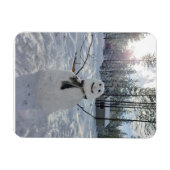 Happy Snowman Original Winterfotografie Magnet (Horizontal)