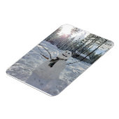 Happy Snowman Original Winterfotografie Magnet (Linke Seite)