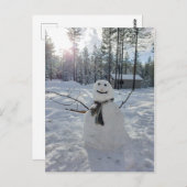 Happy Snowman Original Winterfotografie Postkarte (Vorne/Hinten)