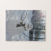 Happy Snowman Original Winterfotografie Puzzle (Horizontal)
