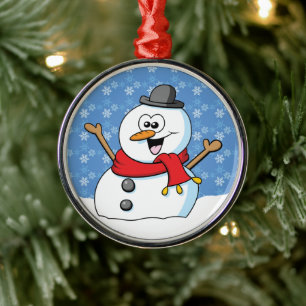 Happy Snowman-Ornament Silbernes Ornament