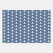 Happy Snowman Pattern Blue Christmas Winter Geschenkpapier Set (Vorderseite 3)