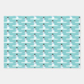 Happy Snowman Pattern Blue Christmas Winter Geschenkpapier Set (Vorderseite 2)
