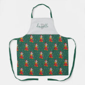 Happy Snowman Pattern Weihnachten Custom Mit Monog Schürze (Vorderseite)