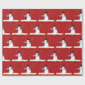 Happy Snowman Pattern Weihnachten Winter Geschenkpapier (Flach)