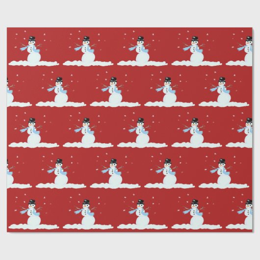 Happy Snowman Pattern Weihnachten Winter Geschenkpapier (Flach)