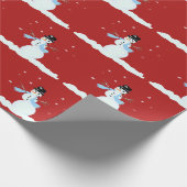 Happy Snowman Pattern Weihnachten Winter Geschenkpapier (Ecke)